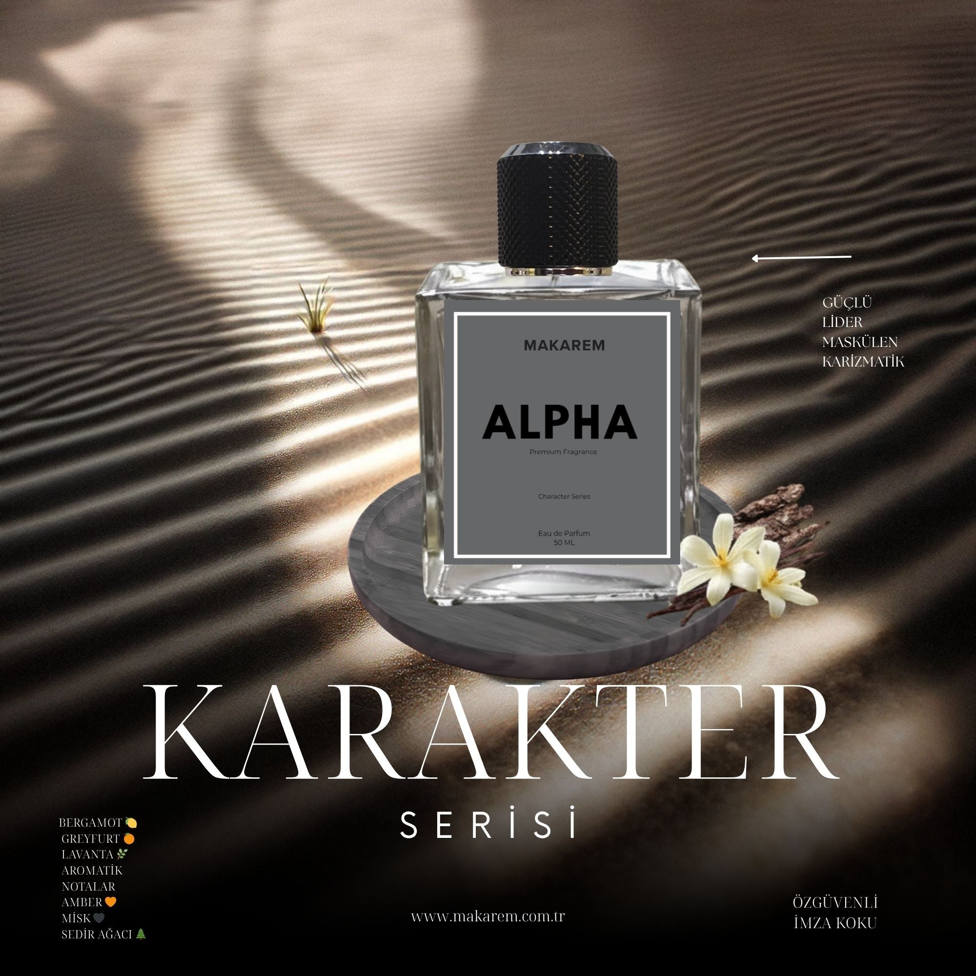 Makarem Alpha – Niş Erkek Parfümü | Güçlü ve Lider İmza Koku
